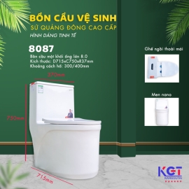 Bồn cầu 1 khố men sứ Nano cao cấp chống bám 8087