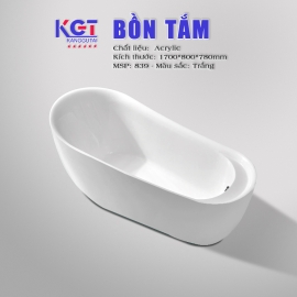 Bồn tắm nằm đặt sàn Acrylic   839 ( Trắng )