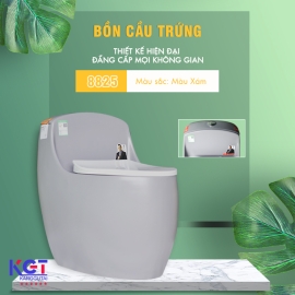 Bồn cầu trứng men sứ NANO 8825 ( Màu xám Tro )
