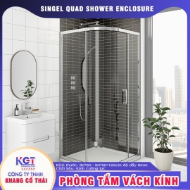 Phòng tắm vách kính cường lực 8mm một cửa Singel Quad shower enclosure
